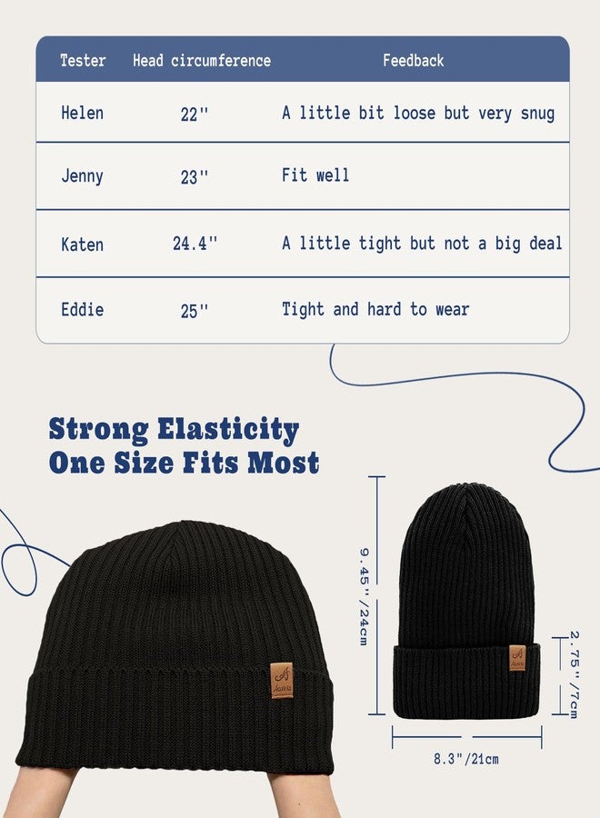 ACUSHLA Waterproof Windproof Cuff Beanie for Men & Women - Fleece-Lined Thick Warm Knitted Winter Hat for Cold Weather Unisex Heavyweight Watch Cap, Dark Grey - Image 5